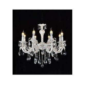 Trade Shop Trade Shop Traesio - Trade Shop - Lampadario Soffitto Classico 8 Bracci Attacco E14 Vetro Effetto Cristallo A01-8