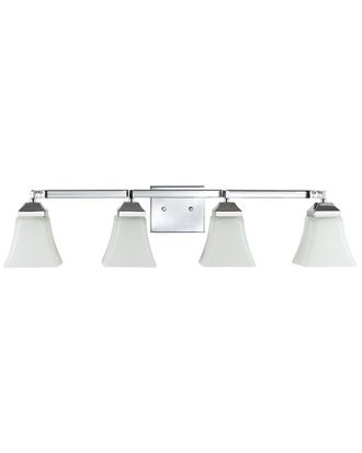 Jonathan Y Designs Jonathan Y Staunton 33In 4-Light Iron/Glass Modern Cottage Led Vanity Light