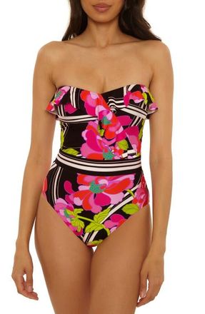 Trina Turk Bougainvillea One-Piece Swimsuit in Multi at Nordstrom, Size 4