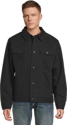 Ariat Ariat Rancher Jacket Mens Black Canvas Collared Snap Button Front GBO3473