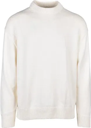 Calvin Klein White Crewneck Cotton-Wool Sweater