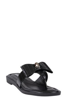 Good Choice Shoes Alba Bow Flat Slide Sandal in Black at Nordstrom Rack, Size 7.5