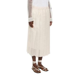 Fabiana Filippi Pleated Midi Skirt - female - Fabiana Filippi - Midi Skirts - Beige - XS - Skirts