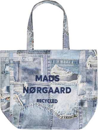 Mads Norgaard Tassen, Dames, Blauw, ONE Size, Denim, Tote Bag