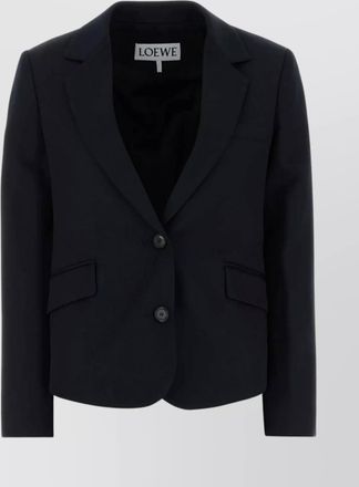 Loewe wool blazer with notch lapel and back buckle