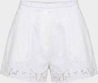 Nicholas Irma Lace-Trim Cotton Shorts