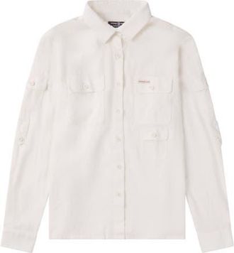 Amundsen & Scott Travellers Linen Shirt Womens in Natural at Nordstrom, Size X-Large