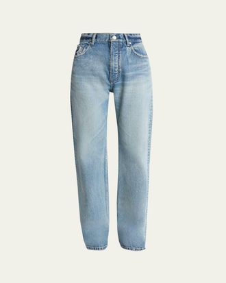 Alaia High-Rise Straight-Leg Denim Pants