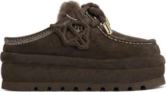 Naked Wolfe Blizzard Su&egrave;de Platform Slipper - Dames - Pantoffels - Bruin - 40 EU - Su&egrave;de - Schoenen