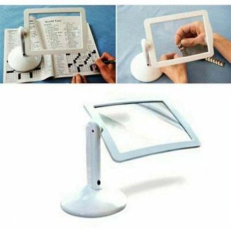 OEM 1 Lupa Grande Manos Libres Con Soporte - Lente Giratoria De 360&deg; - Para Lectura, Costura Y Proyectos Peque&ntilde;os - Luces Led - Aumento De 3x -crezuo