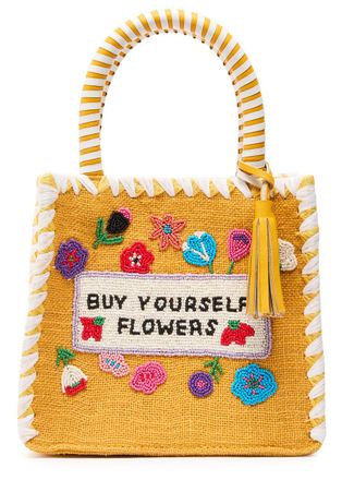 De Siena shoes DE Siena Bead-embellished Woven top Handle bag - Yellow - One Size