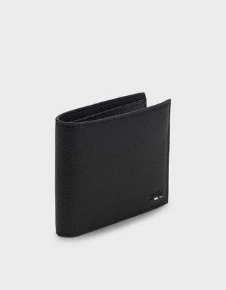 HUGO BOSS Mens BOSS Orange Ray Mens Faux-Leather Folding Wallet with Signature-Stripe Trim - Black 001 - Size: ONE size