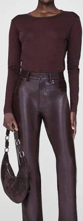Anine Bing Sylvie Long Sleeve Tee In Dark Brown