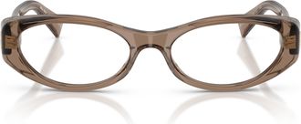 Miu Miu 0mu 03zv Translucent Brown Acetate Cat-Eye Sunglasses