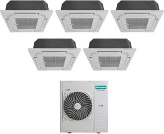 Hisense aire acondicionado penta split cassette 9+9+9+9 con 5amw125u4rta r-32 9000+9000+9000+9000 con mando a distancia estándar y panel incluidos