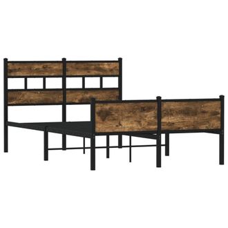 Berkfield Home Elegant Bed Frame without Mattress Smoked Oak 120x200 cm Engineer in Brown | Size: Small Double