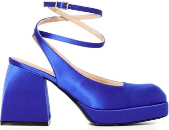 Nodaleto 85 mm Bulla Jones slingback pumps met plateauzool - Blauw
