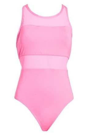 Nike V-Back One-Piece Swimsuit in Pink Glow at Nordstrom Rack, Size X-Large