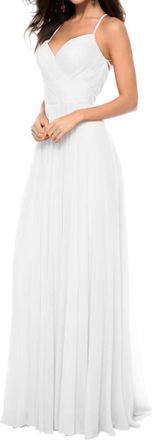 Sherri Hill Chiffon Front Cross V-Neck Maxi Dress In Ivory