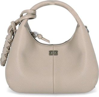 Ganni BORSA HOBO MINI WHITE PEPPER GANNI