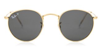 Ray-Ban RB3447 Round Metal Polarized 919648 Mens Sunglasses Gold Size 50