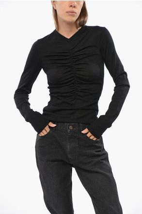 Saint Laurent V-neck Draped Lightweight Sweater size S