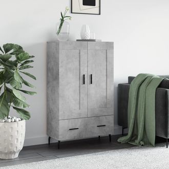 vidaXL Vidaxl - Aparador Alto Madera De Ingenier&iacute;a Gris Hormig&oacute;n 69,5x31x115 Cm
