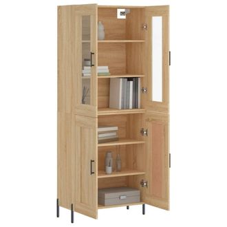 Berkfield Home Highboard Sonoma Oak 69.5x34x180 cm Engineered Wood in Light Tan