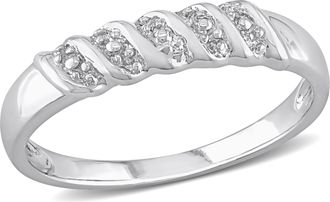 Mimi & Max Diamond Illusion Wedding Band in Sterling Silver