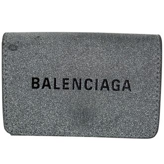 Balenciaga Silver Leather Wallet (Tri-Fold) (Pre-Owned)
