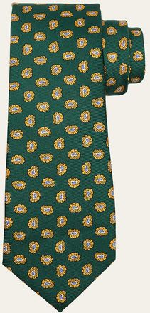 Kiton Mens Scalloped Paisley Silk Tie