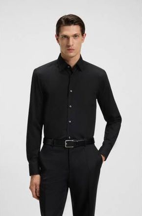 BOSS slim fit overhemd H-HANK black