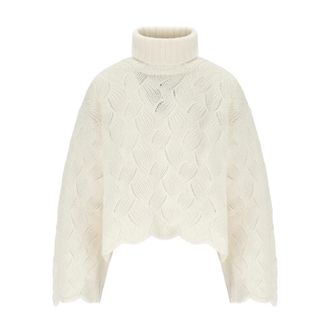 Twinset Coltrui - Dames - Coltruien - Wit - XS - Wol - Truien & Vesten