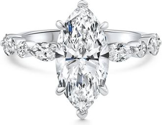 Pompeii3 Certified 1.75-5.75Ct Marquise Diamond Engagement Ring 14k or Platinum Lab Grown