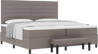 vidaXL Box Spring Bed with Mattress Taupe 200 x 200 cm Fabric vidaXL