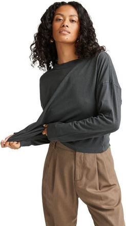 Richer Poorer Inc. The Relaxed Crop Long Sleeve Tee in Stretch Limo at Nordstrom, Size X-Large
