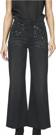 Dear John Denim Fiona Wide Leg Sparkle Jeans In Black