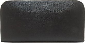 Saint Laurent Black Leather Long Wallet (Bi-Fold) (Pre-Owned)