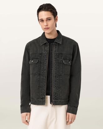 AllSaints Cotton Brightmore Denim Jacket, Size: XXL
