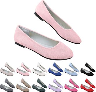Generic Womens Ballet Flats, Womens Simple Casual Flat Shoes Solid Colour Pumps Ladies Girls Dolly Ballet Ballerina Work Smart Office Formal Comfort Pointed T