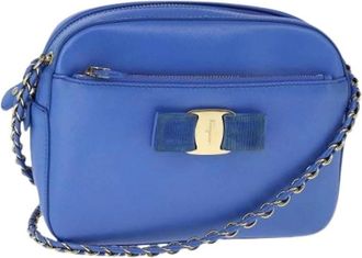 Ferragamo Pre-owned Cross Body Bags, female, Blue, Size: ONE SIZE Pre-owned Leather Crossbody Bag