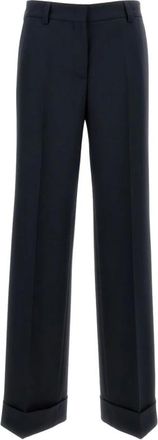 Cellar Door Broeken, Dames, Blauw, 2Xs, Wol, Wijde Broek