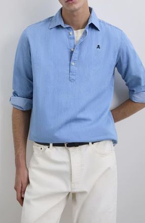 Scalpers Alpha Polera Shirt in Lightdenim at Nordstrom, Size 41 Eu