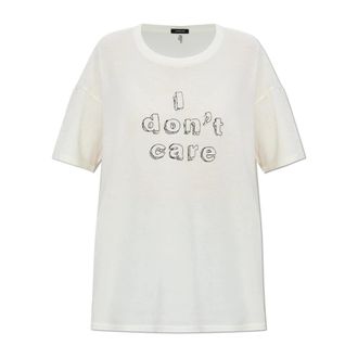 R13 T-Shirts, female, Beige, Size: XS I Dont Care Relaxed T
