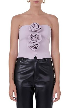 endless rose Flower Strapless Top in Lavender at Nordstrom, Size Medium