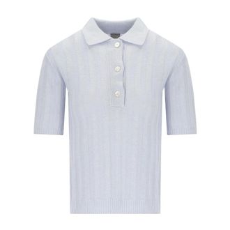 Max Mara Polo Shirts, female, Blue, Size: XS Rivetto Polo Shirt