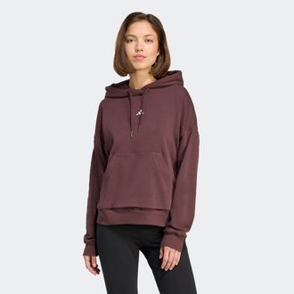 adidas Kapuzensweatshirt ADIDAS SPORTSWEAR W SL FC HD, Damen, Gr. XL, shadow braun, wei&szlig;, Obermaterial: 70% Baumwolle, 30% Polyester, Sweatshirts Kapuzenswea