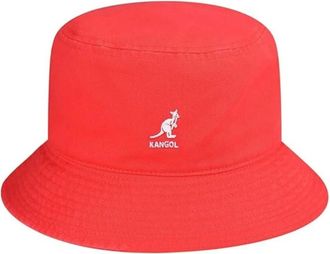 Kangol Washed Cotton Bucket Hat - Dames - Hoeden - Rood - L - Katoen - Accessoires