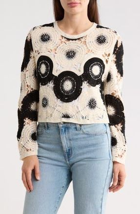 Forgotten Grace Beaded Cotton Open Stitch Sweater in Sequin at Nordstrom Rack, Size X-Large