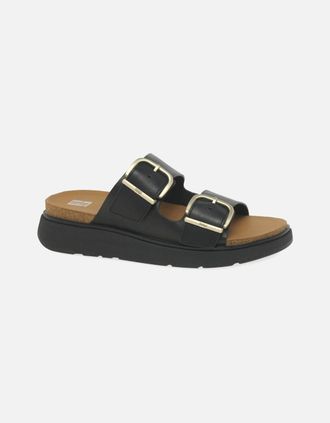 FitFlop Fitflop Womens Gen-FF Two Bar Buckle Slide Womens Sandals - Black - Size: 4